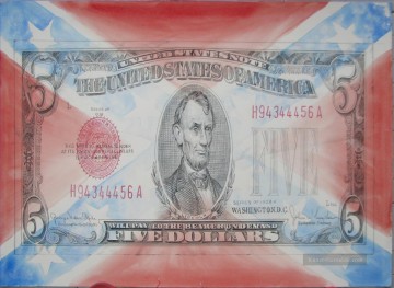  DOLL Kunst - US Dollar Bargeld Guaschgemälde Bleistift 2